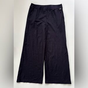 Saint James Women's Black Gray Stretchy Wide Leg Pants Pull On Style Size US12